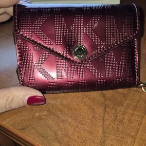 Michael Kors Burgundy Credit Card/flip phone Holder.  Pre-Loved.